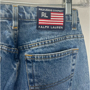Ralph Lauren Polo Medium Blue Wash Boot Cut High-Rise Polo Jeans Company 6 x 33